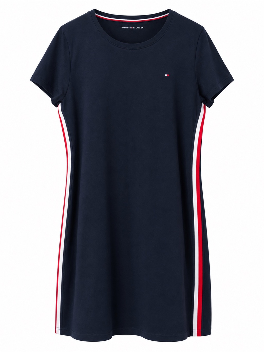 Tommy Hilfiger Navy Dress with Red & White Side Stripes